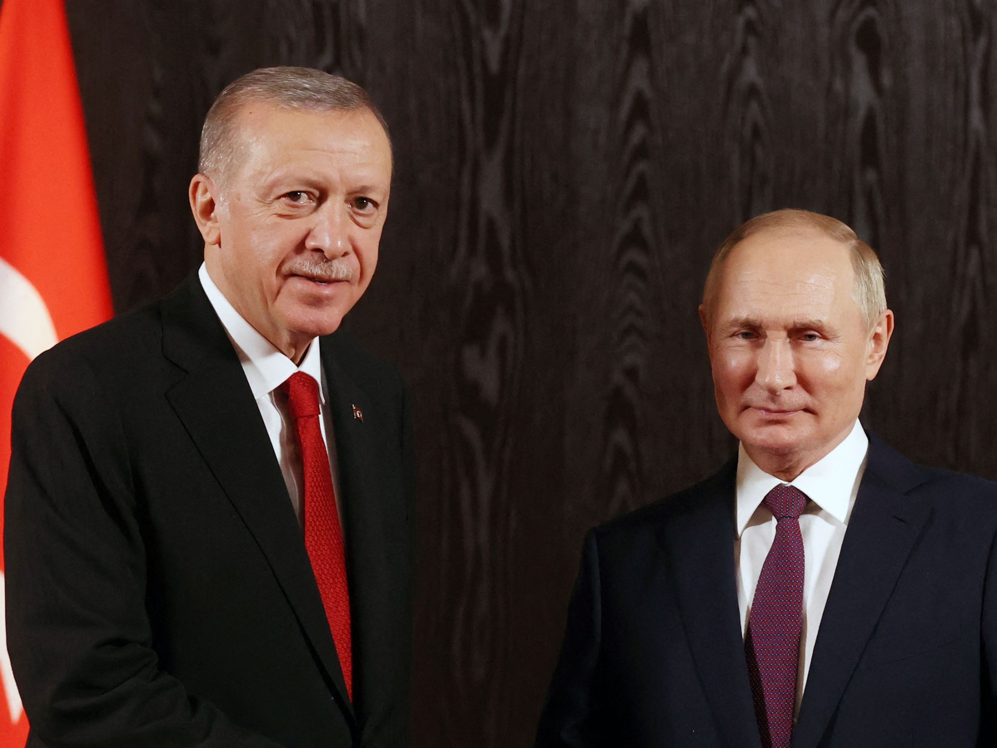 Recep Tayyip Erdogan, left, and Vladimir Putin in 2022.