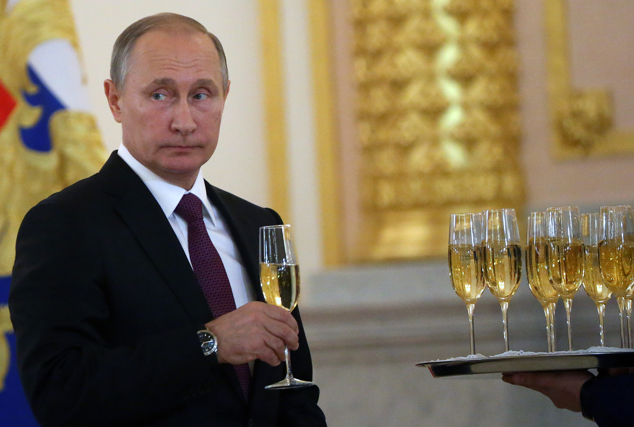 Putin Drinking Champagne