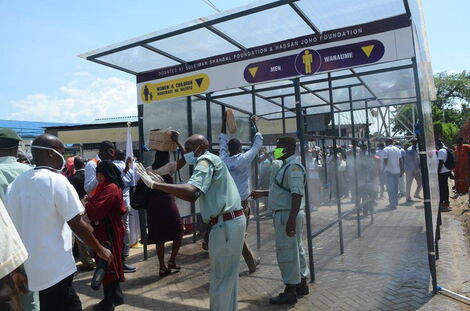 Newly installed a public spray booth at the Likoni Crossing Channel.