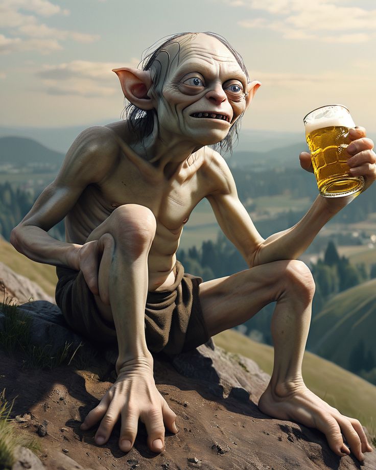 Gollum LOTR Drinking Beer Decoration For Bars Part.jpeg