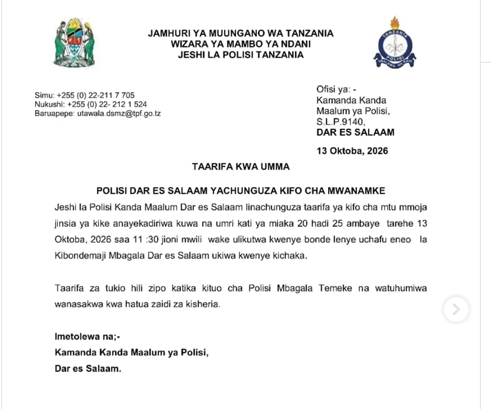Polisi Dar yachunguza kifo cha mwanamke aliyekutwa ametupwa kwenye ...