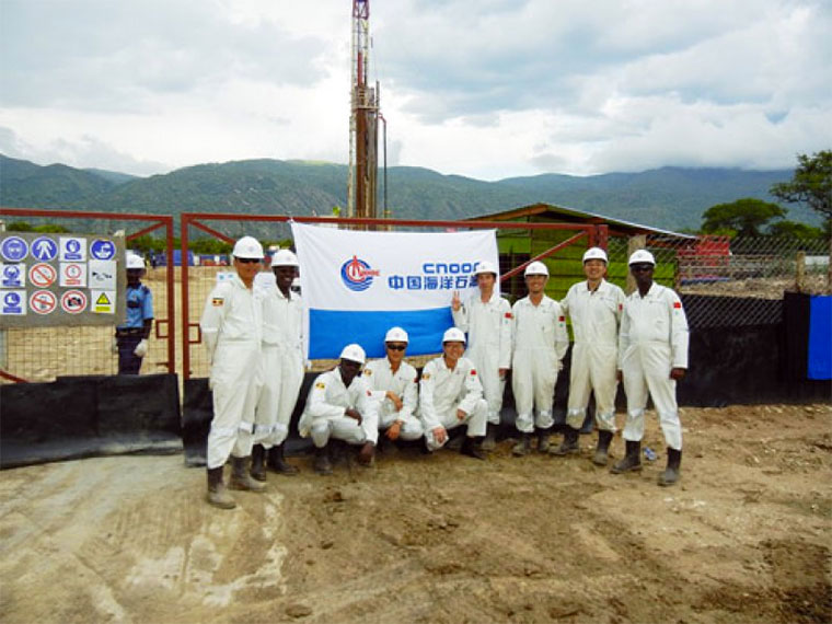 Cnooc workers in the field