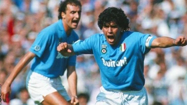 Maradona alikuwa mchezaji nyota katika klabu ya Napoli ambapo alifunga magoli 81 katika mechi 188