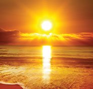 Photo of sunset on an ocean short to illustrate the warmth of God's love toward us.'s love toward us.