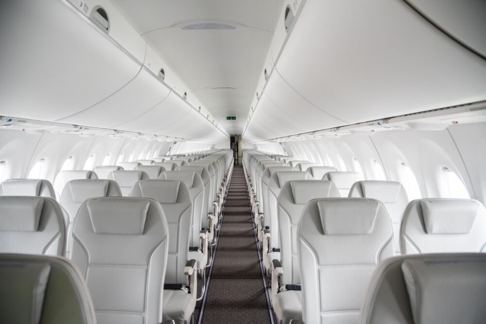Cabin of milestone airBaltic A220