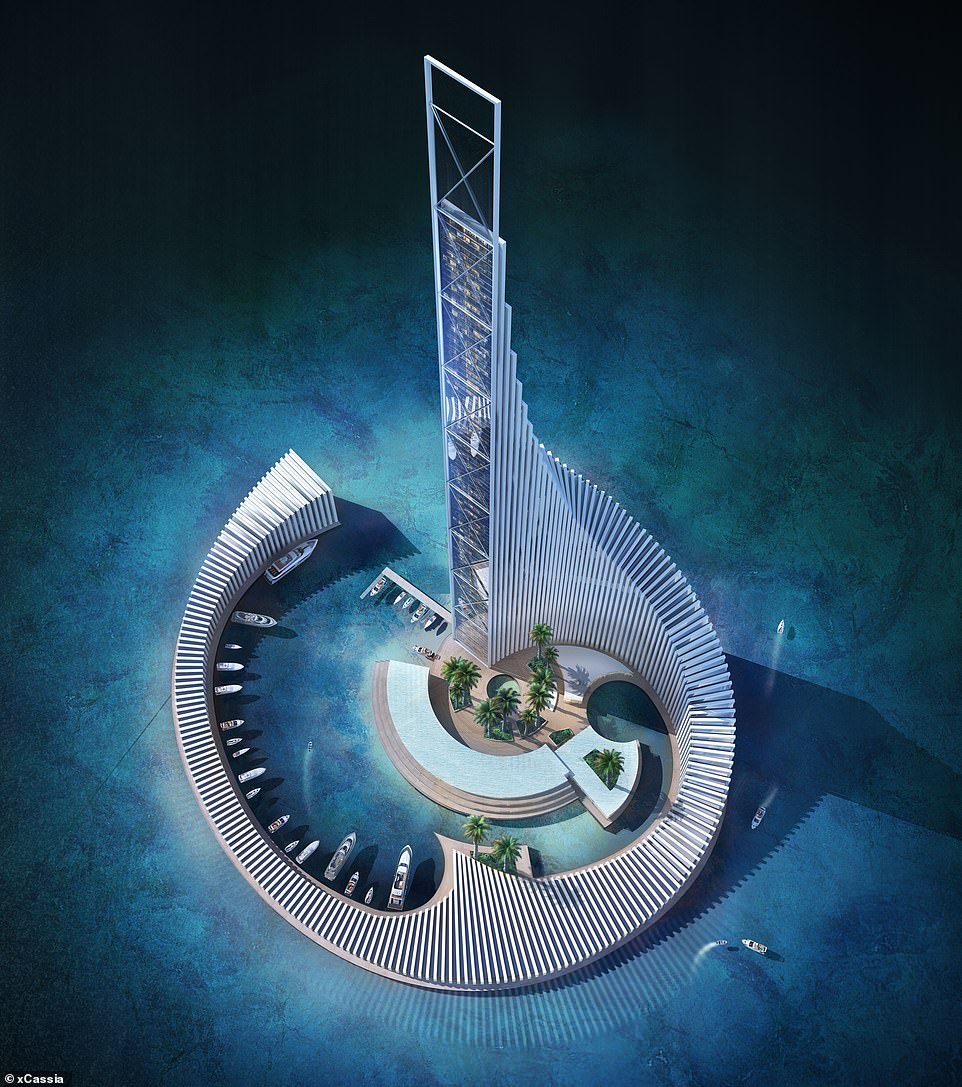 Jean-Paul Cassia, the founder and design director of the New York and Dubai-based architecture firm behind the Zanzibar Domino design, xCassia , said that the tower was first sketched in Paris in 2009 'after my late father, two sons and I played a round of dominoes'