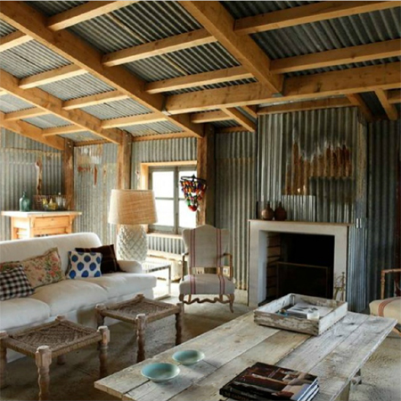 HOME DZINE Home Decor | Corrugated sheet metal for indoors