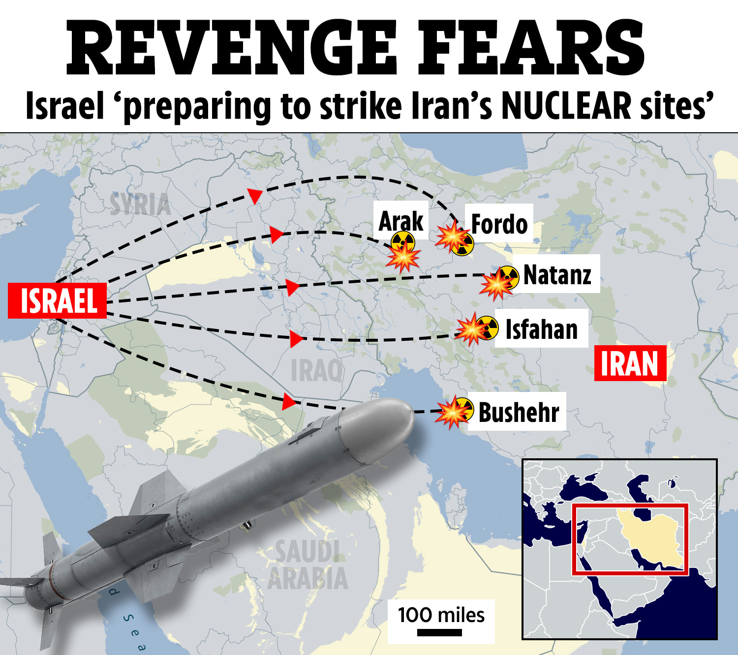 Israel's plans come after Iran threatened to retaliate and bragged about its weapons