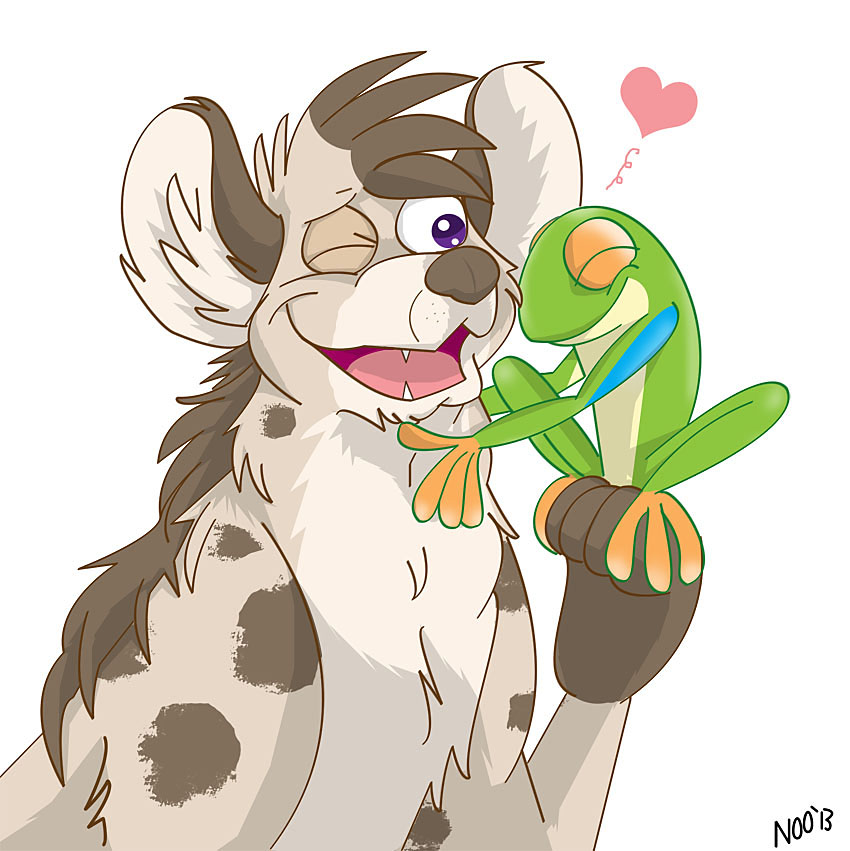 commission__hyena_and_tree_frog_by_nocturne00-d6ddkz8.jpg