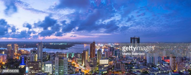 panoramic-view-of-dar-es-salaam-city-center-before-sunrise-from-a-picture-id569058339