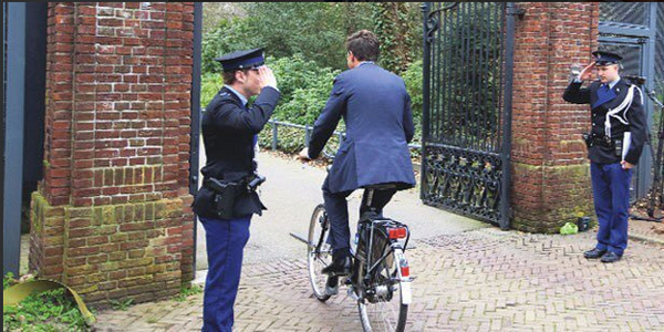 Netherlands Prime Minister entering the office