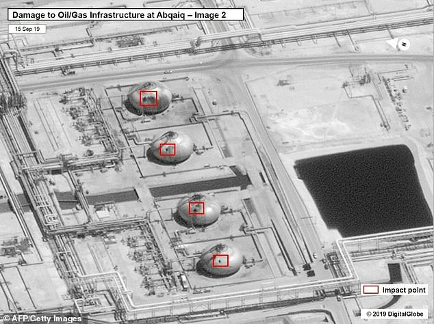 The attack hit storage tanks at the facility, knocking out half of Saudi's oil exports and interrupting 5 per cent of global supplies