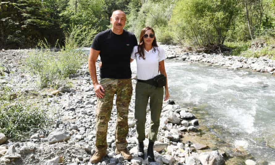 The Azerbaijan president, Ilham Aliyev, and his wife Mehriban Aliyeva.