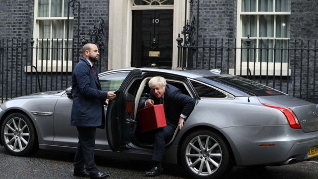 Boris Johnson arrives at No 10