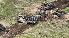 VIDEO shows destroyed Ukrainian Bradleys and Leopard tanks