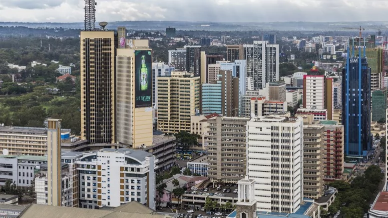 An aerial view of Nairobi City