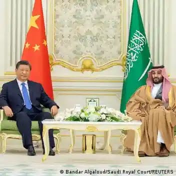 Saudi Crown Prince Mohammed Bin Salman meets with Chinese President Xi Jinping in Riyadh, Saudi Arabia December 8, 2022.