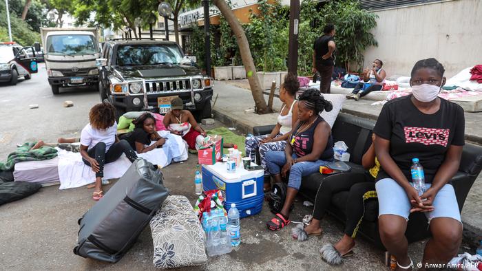 Libanon Beirut Migranten-Arbeiter | Protest vor Konsulat von Kenia (Anwar Amro/AFP)