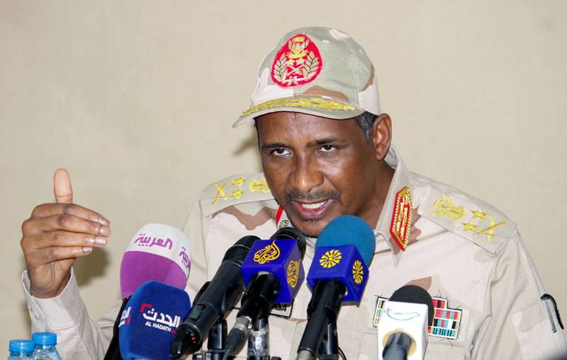Lt Gen Mohamed Dagalo, deputy head of the military council and head of the paramilitary RSF. Reuters