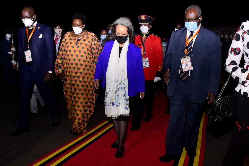 The president of the Federal Republic of Ethiopia, Sahle-Work Zewde arrives in Uganda on May 11, 2021