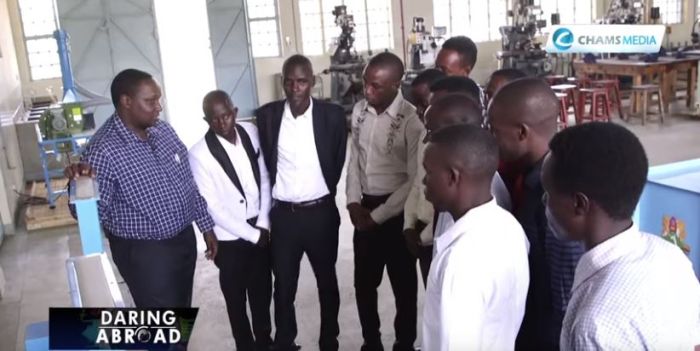 Dr, Victor Mwongera with his students at Kenyatta University. He is 