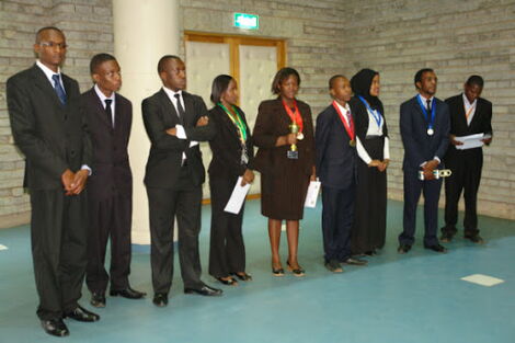 Members of the CUEA Law Faculty taking part in a moot court competition