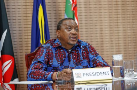 President Uhuru Kenyatta speaking during the virtual launch of the Kenya Programme for Country Partnership (PCP) Self-Starter by the United Nations Industrial Development Organization