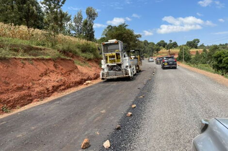 Ongoing construction of the Kenol-Ngoleni-Kaani/Mutituni-Kaseve Road in Machakos county