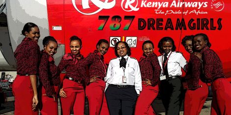 A photo of all female Kenya Airways 787 crew, photo undated.