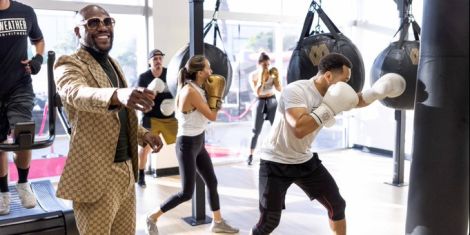 Floyd Mayweather pictured at one of his Mayweather Boxing + Fitness gyms in the United States