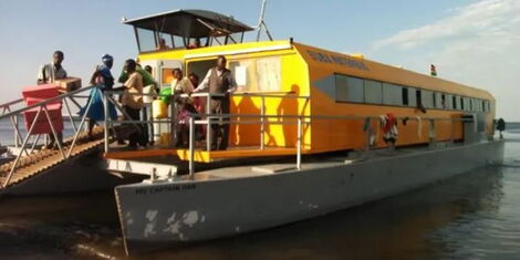 A water bus on Lake Victoria