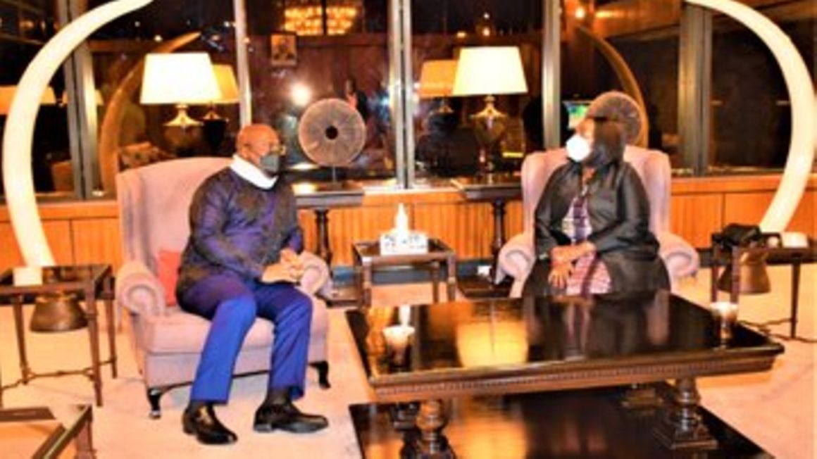 DR Congo President Felix Tshisekedi and Kenyan Foreign Affairs CS Raychelle Omamo.